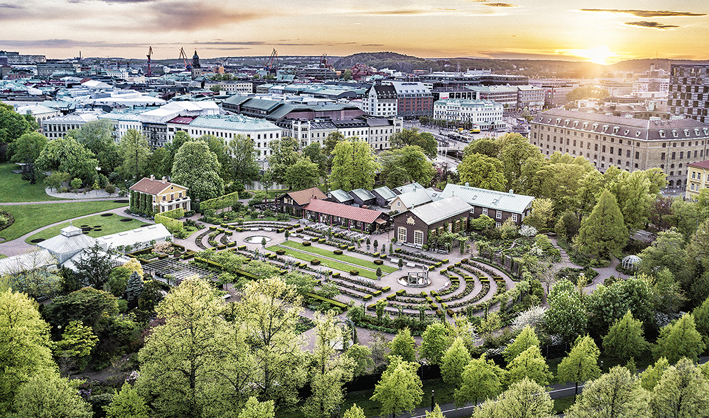 Flygfoto över Trädgårdsföreningen i Göteborg